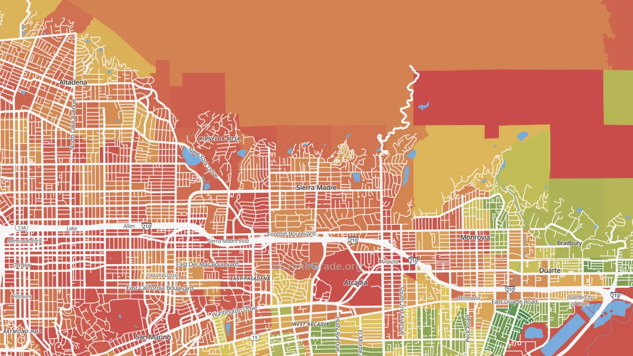 Sierra Madre, CA Map of Drug-Related Crime Rates