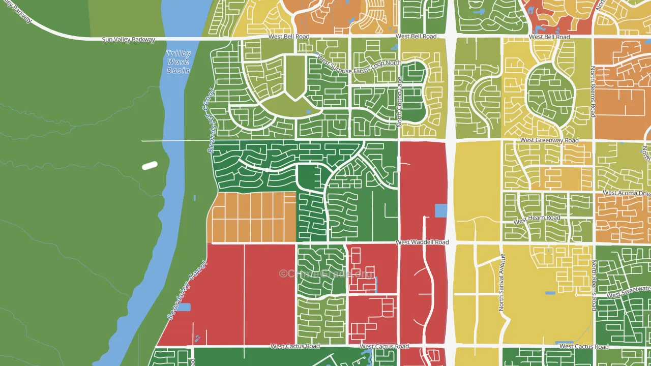 Sierra Montana, Surprise, AZ Map of Drug-Related Crime Rates
