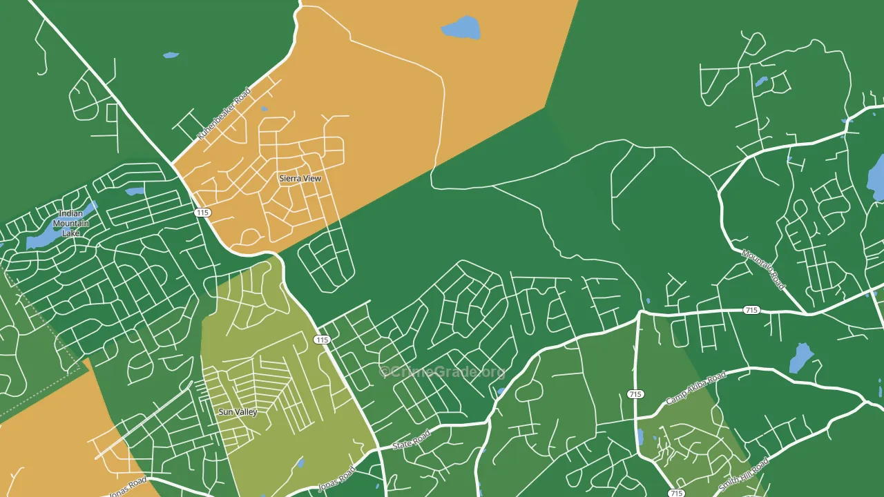 Sierra View, PA Map of Drug-Related Crime Rates