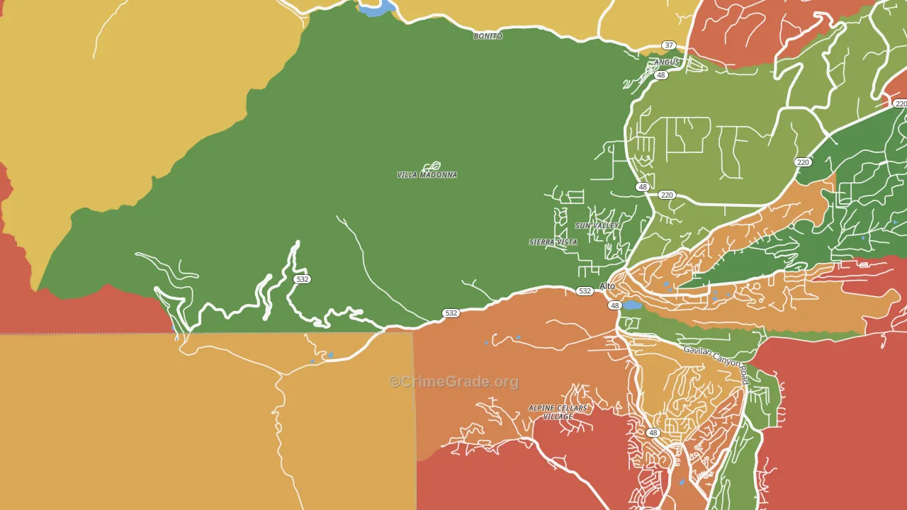 Sierra Vista, NM Map of Drug-Related Crime Rates