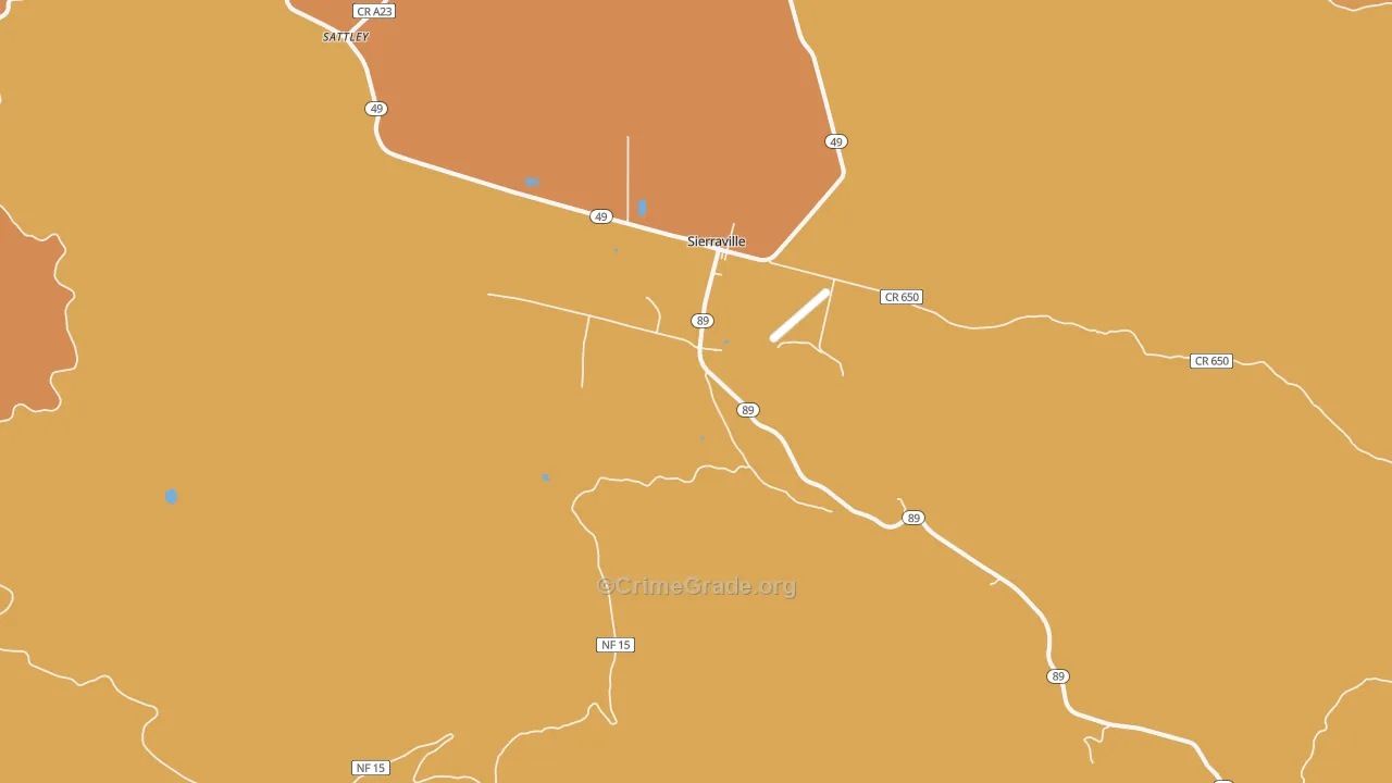 Sierraville, CA Map of Drug-Related Crime Rates