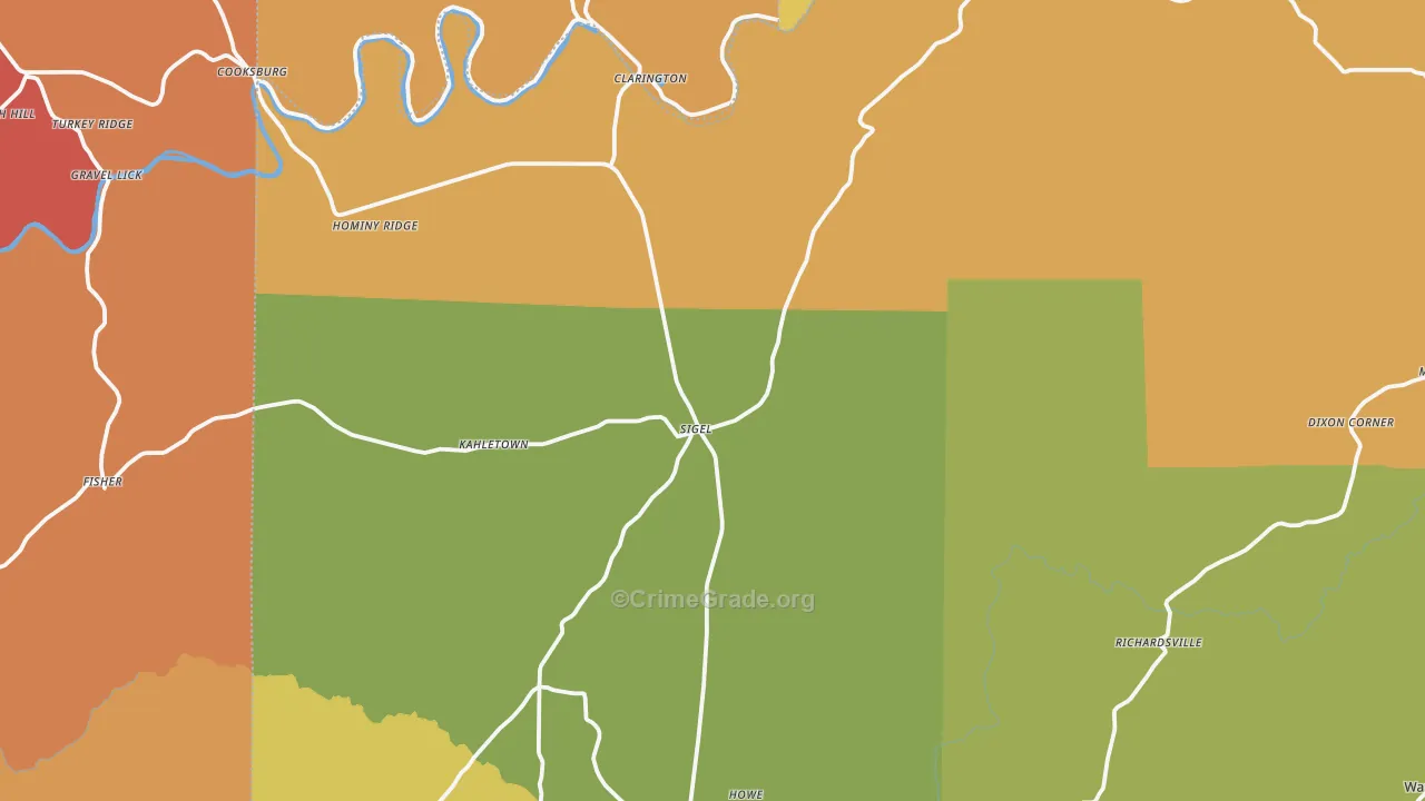 Sigel, PA Map of Drug-Related Crime Rates