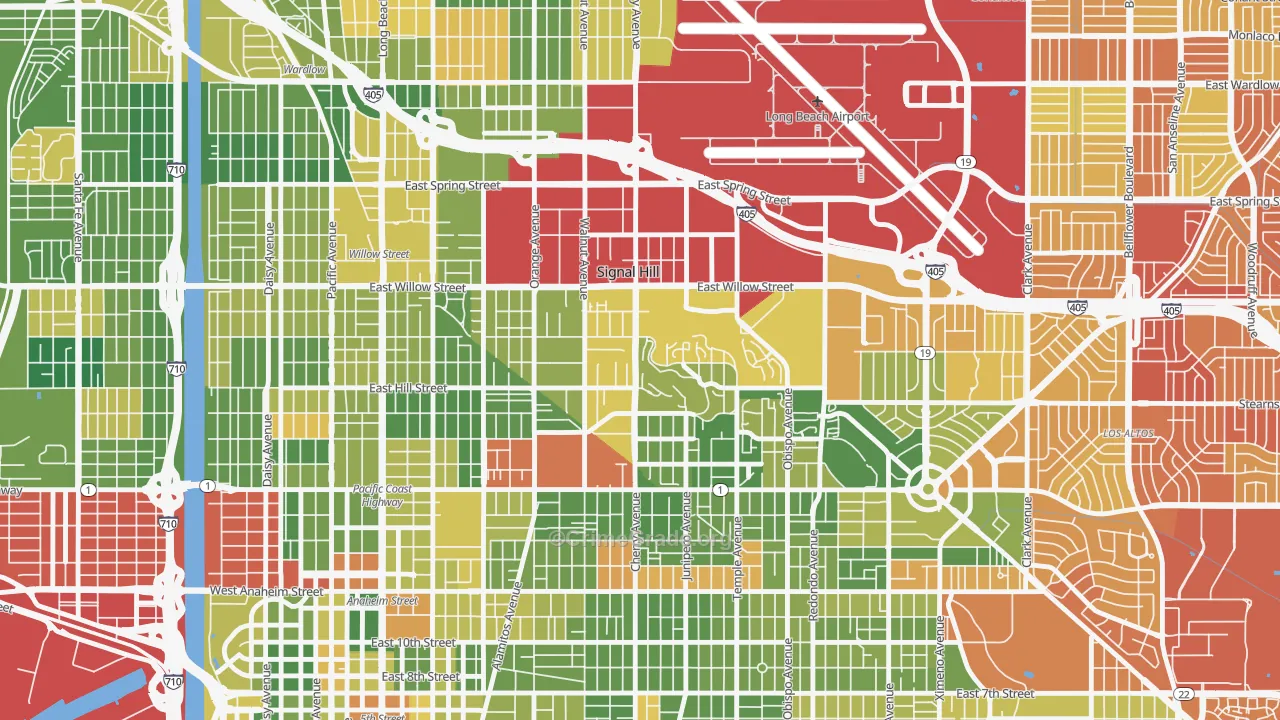 Signal Hill, CA Map of Drug-Related Crime Rates