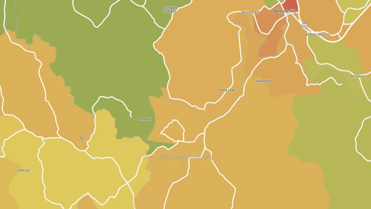 Siler, KY Map of Drug-Related Crime Rates