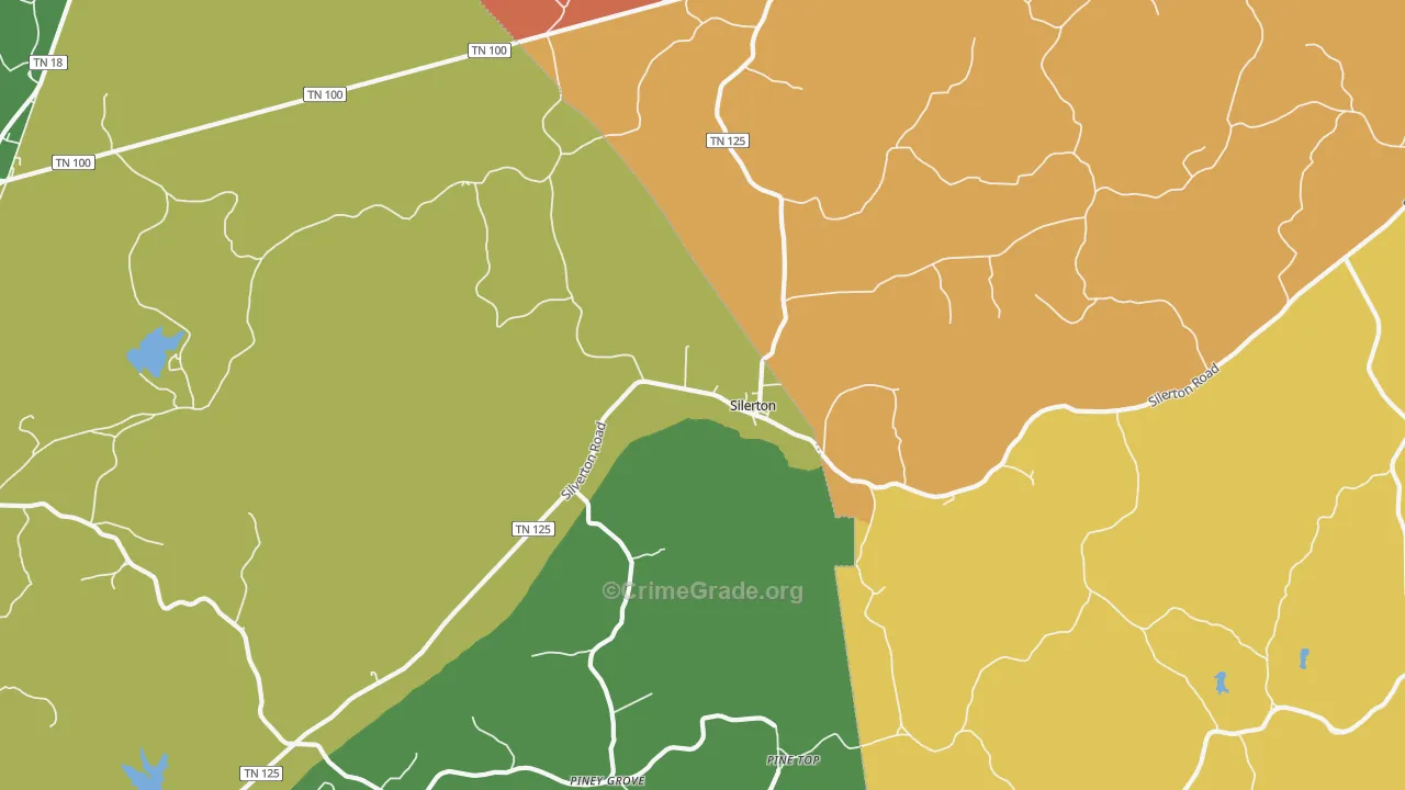Silerton, TN Map of Drug-Related Crime Rates