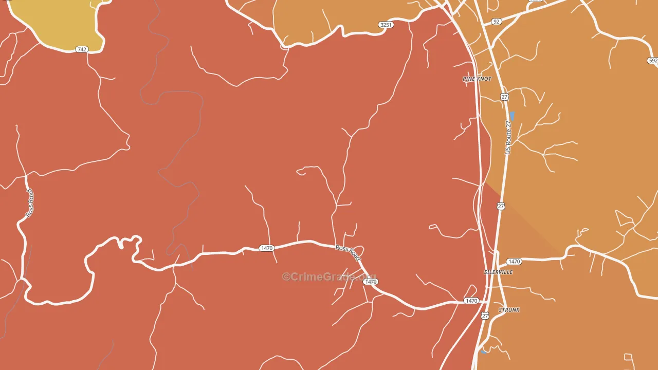 Silerville, KY Map of Drug-Related Crime Rates