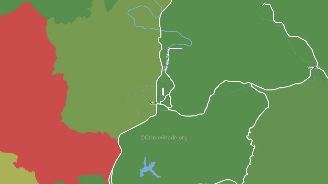 Siletz, OR Map of Drug-Related Crime Rates