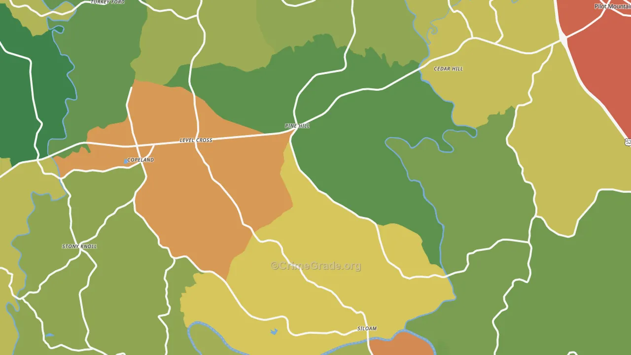 Siloam, NC Map of Drug-Related Crime Rates