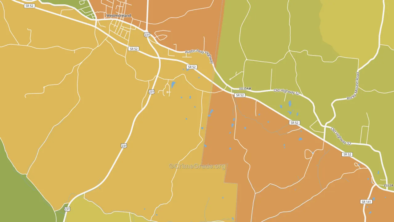 Siloam, TN Map of Drug-Related Crime Rates