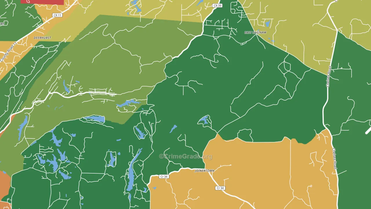 Siluria, AL Map of Drug-Related Crime Rates