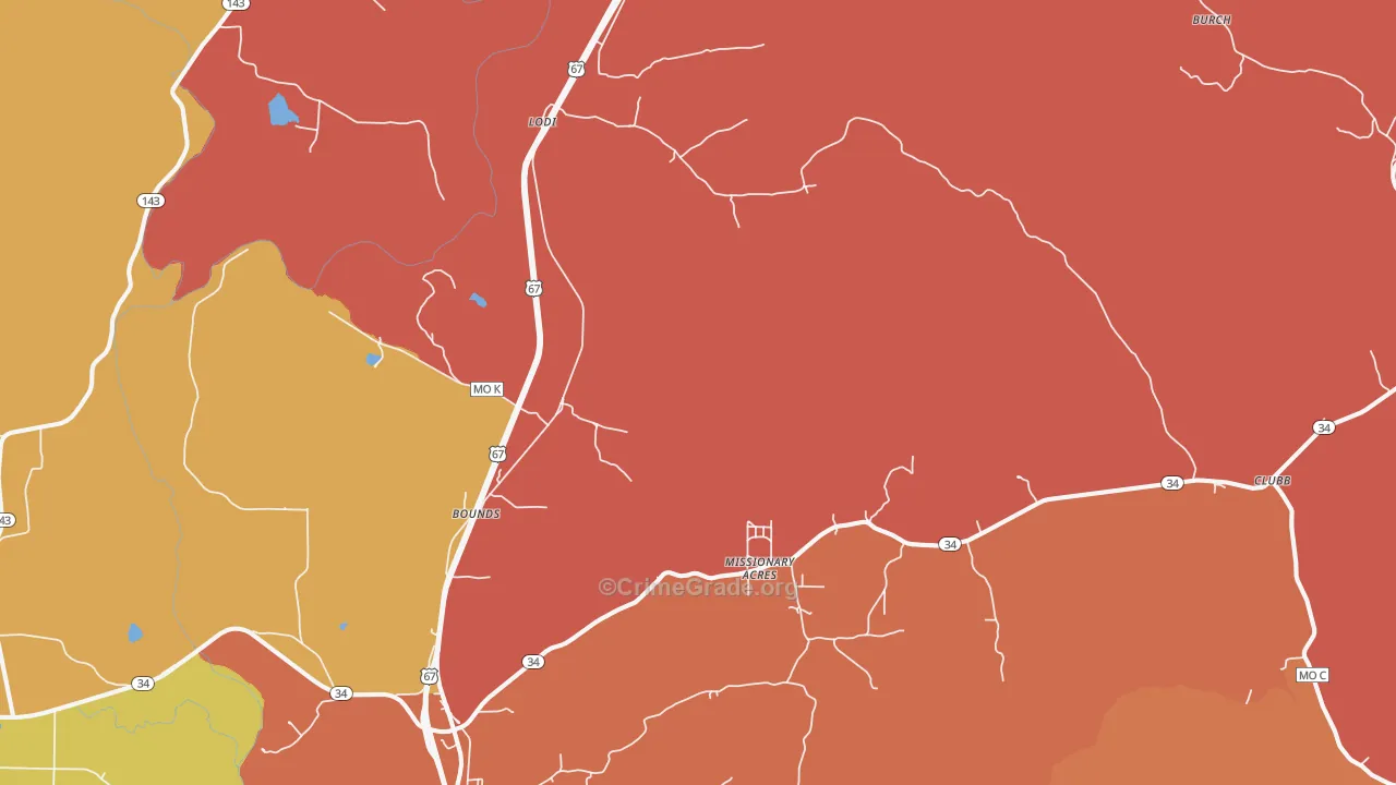 Silva, MO Map of Drug-Related Crime Rates