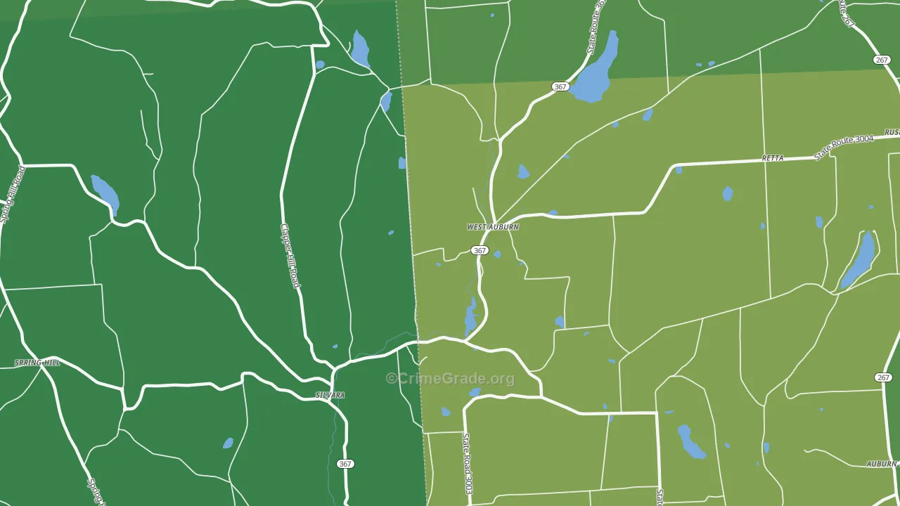 Silvara, PA Map of Drug-Related Crime Rates