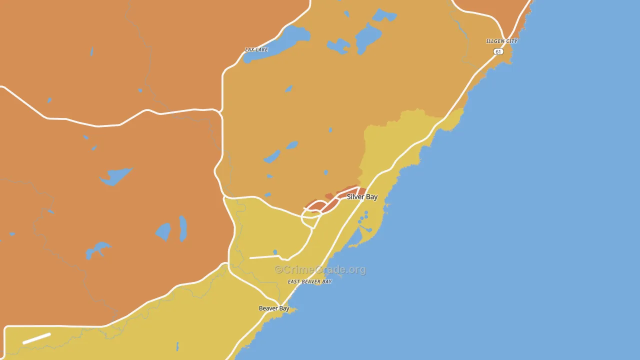 Silver Bay, MN Map of Drug-Related Crime Rates
