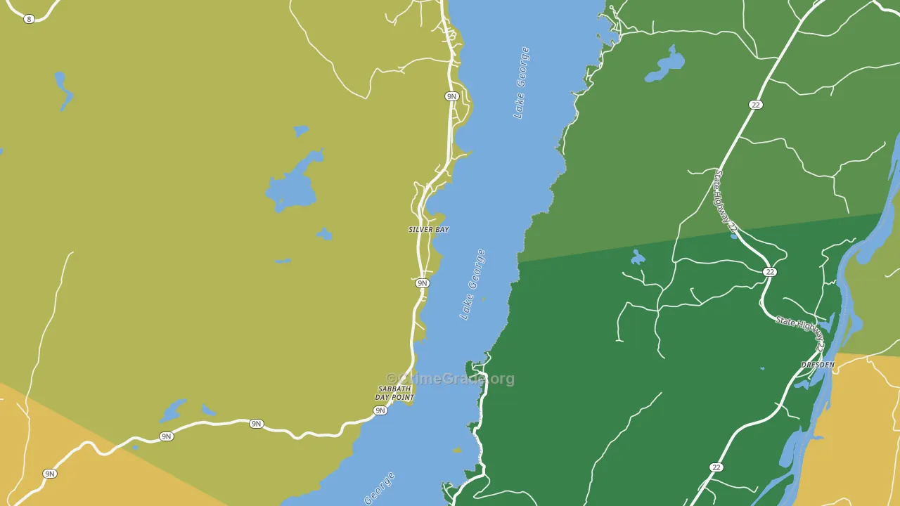 Silver Bay, NY Map of Drug-Related Crime Rates