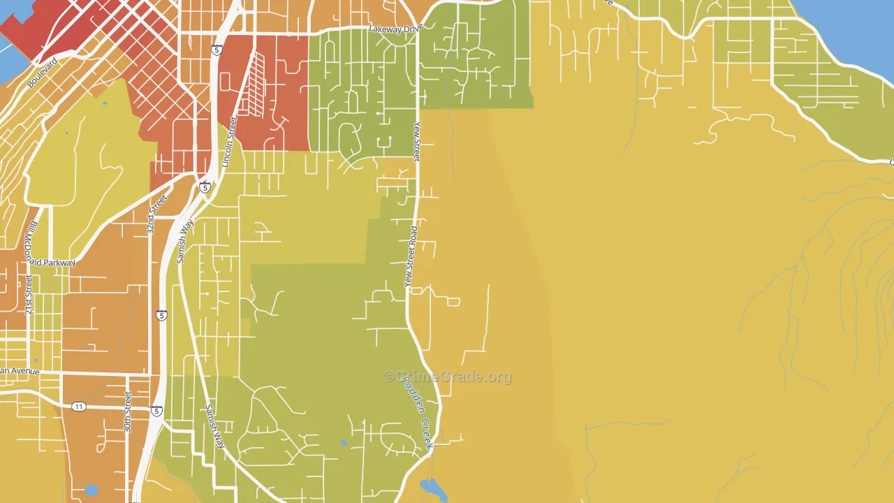 Silver Beach, WA Map of Drug-Related Crime Rates