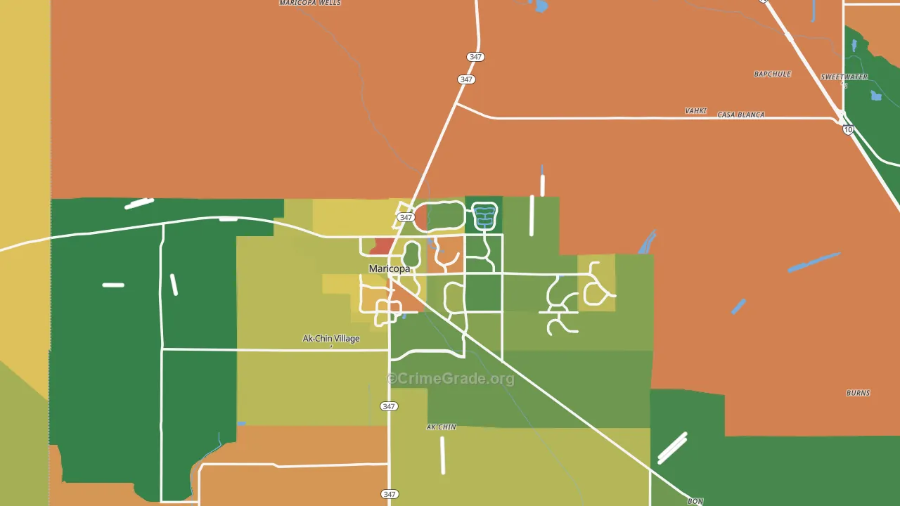 Silver Bell, AZ Map of Drug-Related Crime Rates