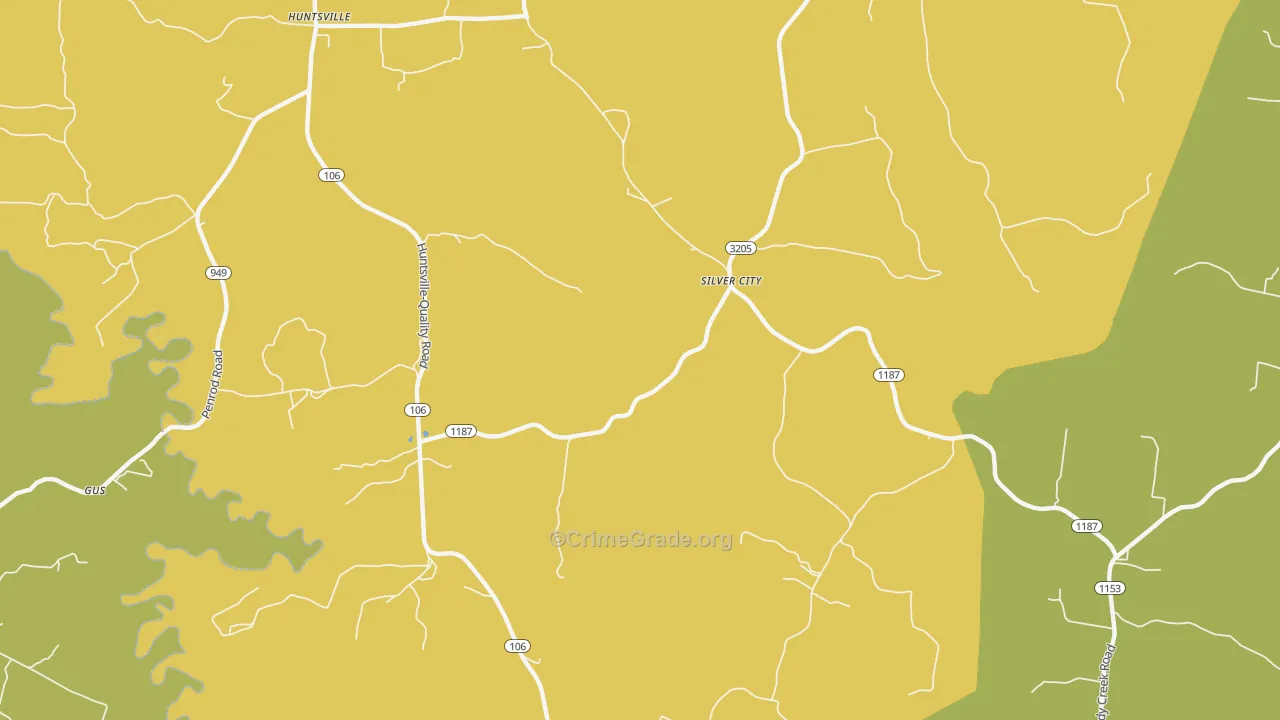Silver City, KY Map of Drug-Related Crime Rates