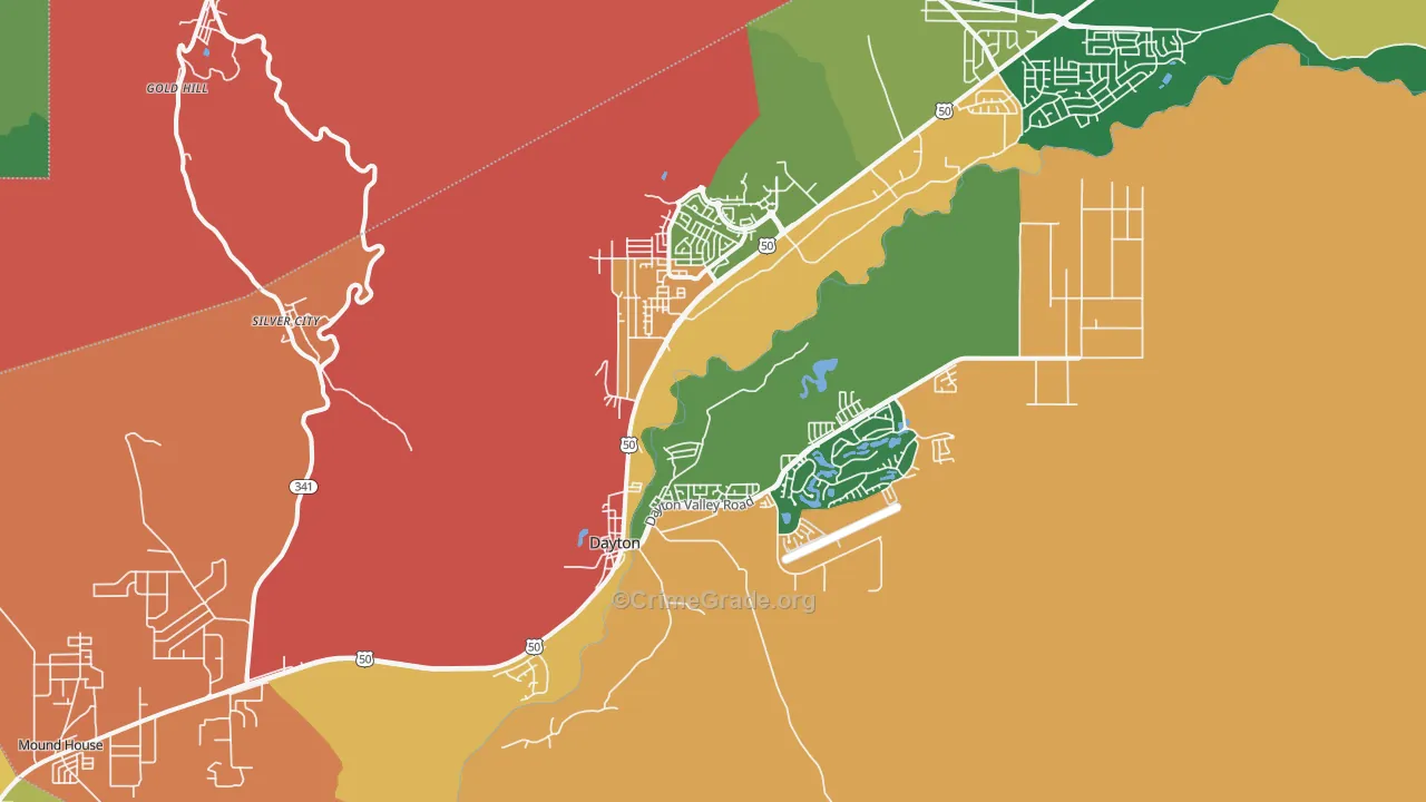 Silver City, NV Map of Drug-Related Crime Rates