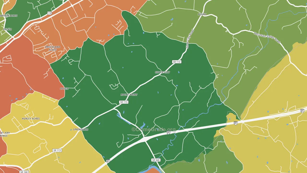Silver City, TN Map of Drug-Related Crime Rates