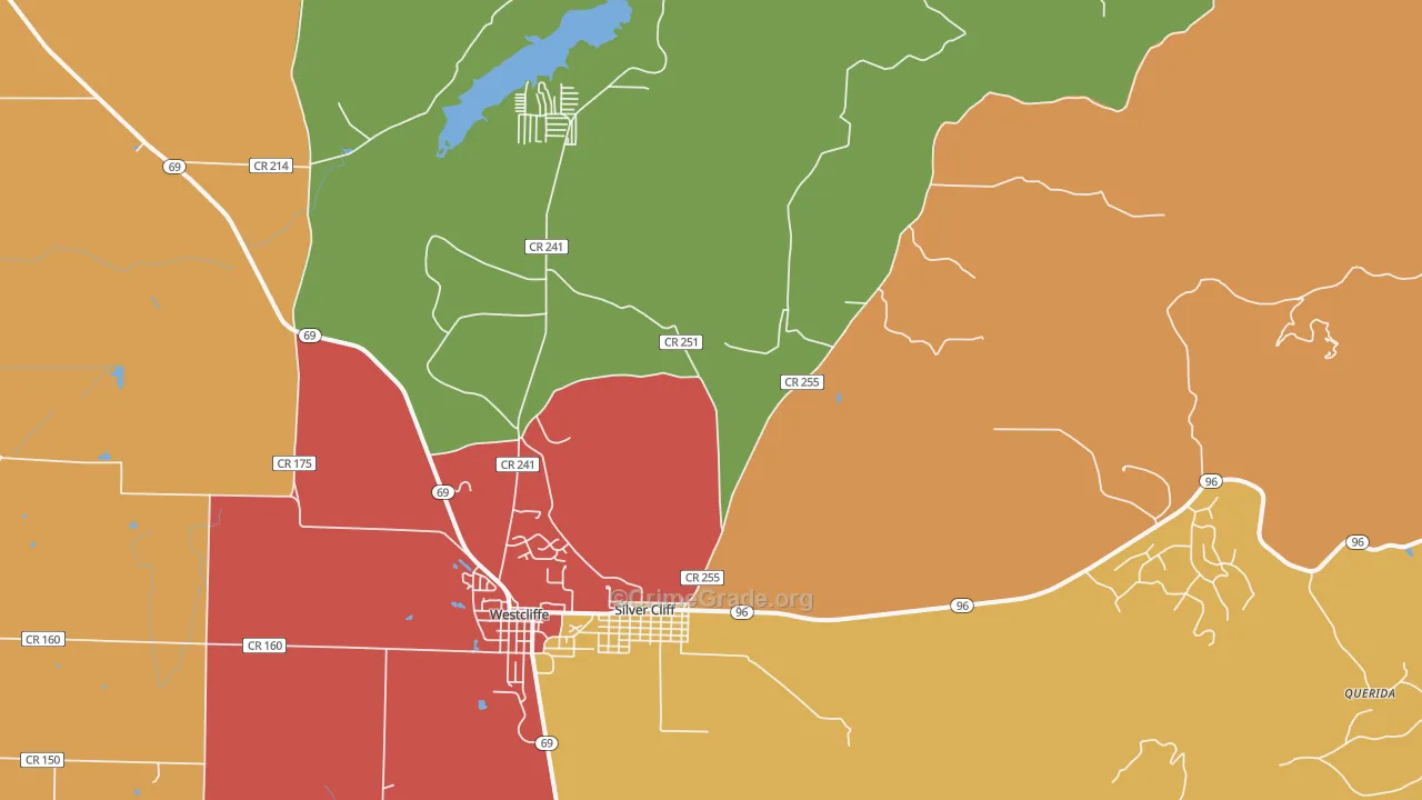 Silver Cliff, CO Map of Drug-Related Crime Rates