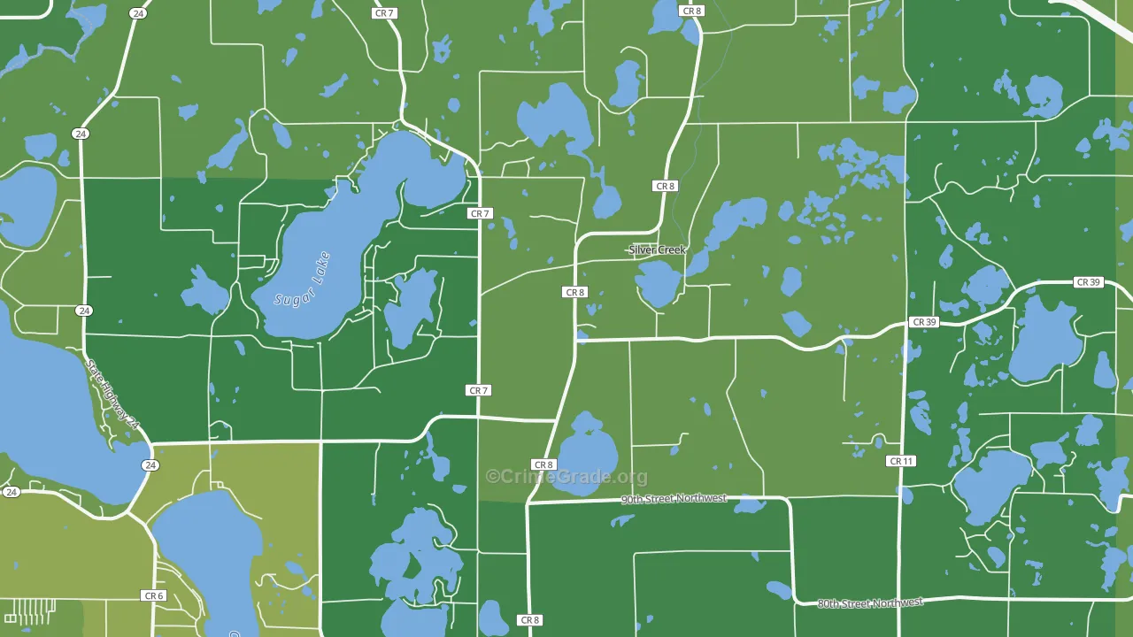 Silver Creek, MN Map of Drug-Related Crime Rates