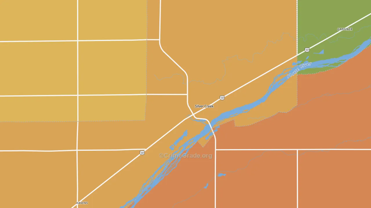 Silver Creek, NE Map of Drug-Related Crime Rates