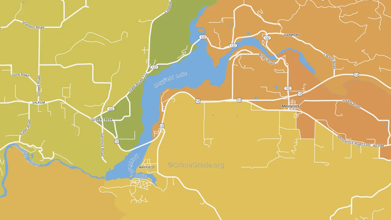 Silver Creek, WA Map of Drug-Related Crime Rates