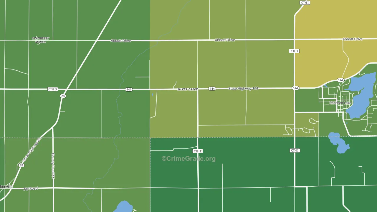Silver Creek, WI Map of Drug-Related Crime Rates