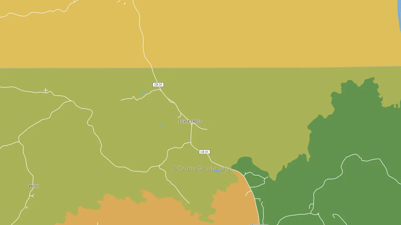 Silver Cross, AL Map of Drug-Related Crime Rates