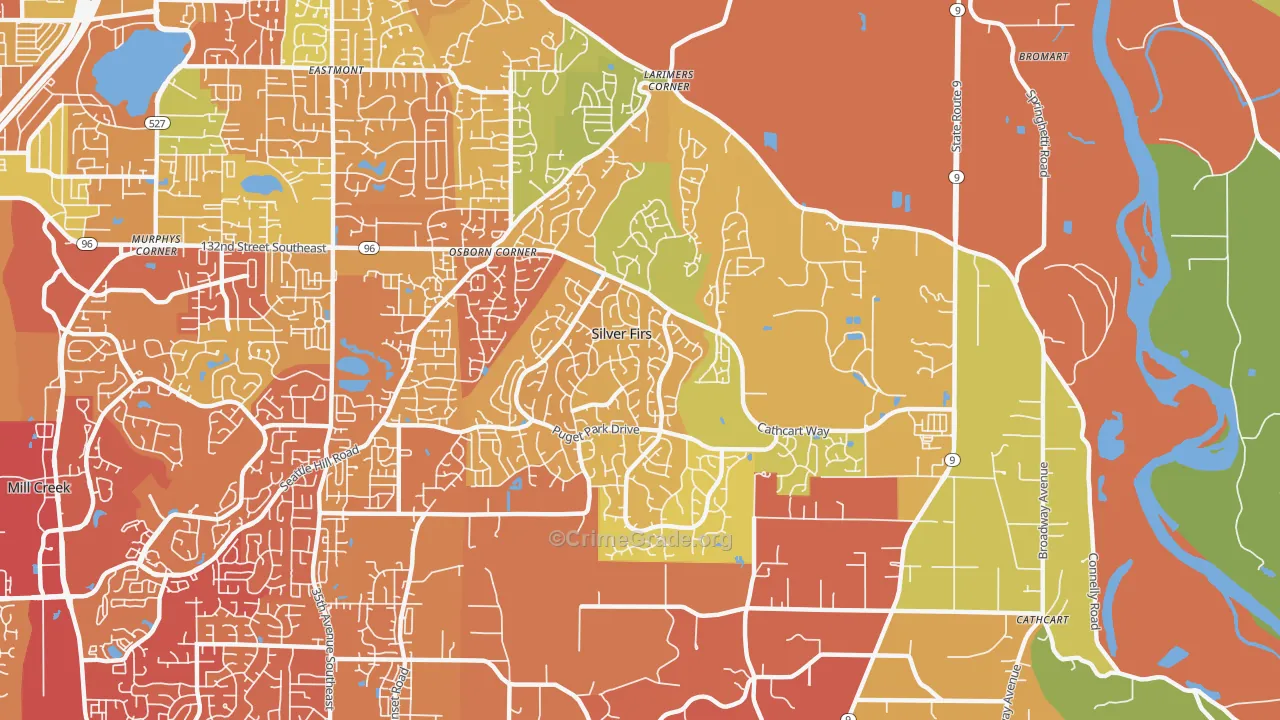 Silver Firs, WA Map of Drug-Related Crime Rates