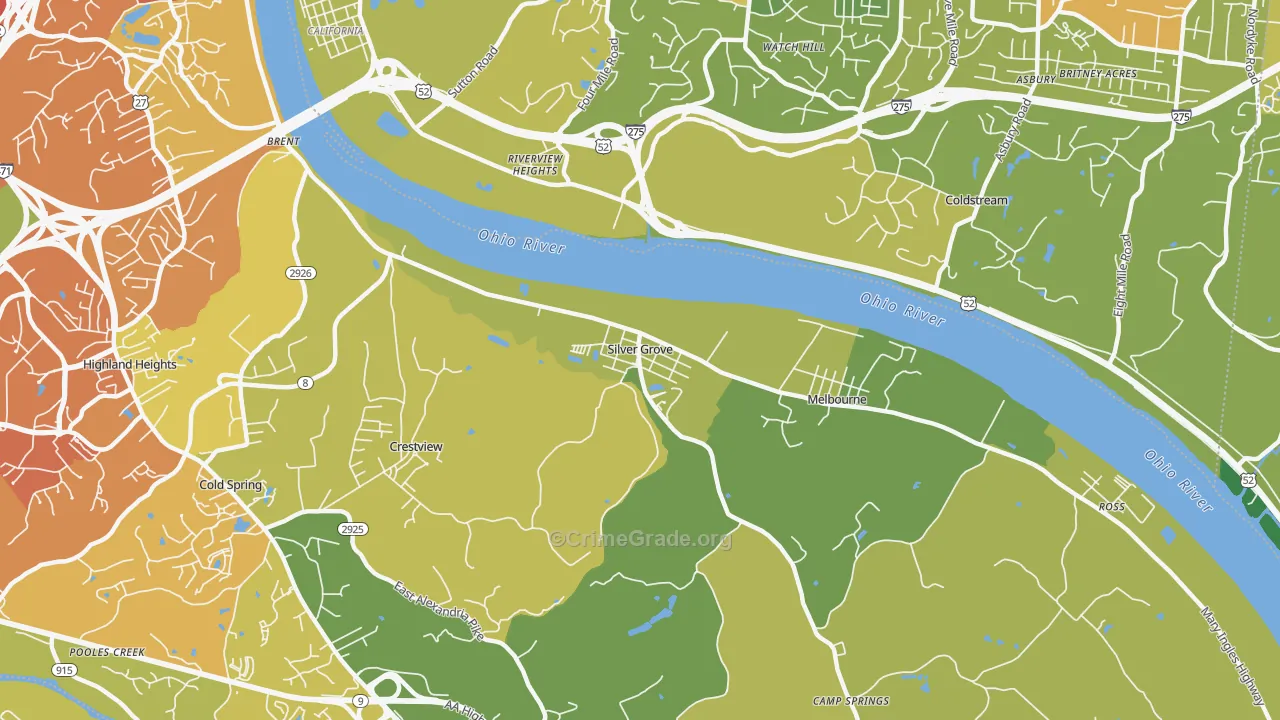 Silver Grove, KY Map of Drug-Related Crime Rates