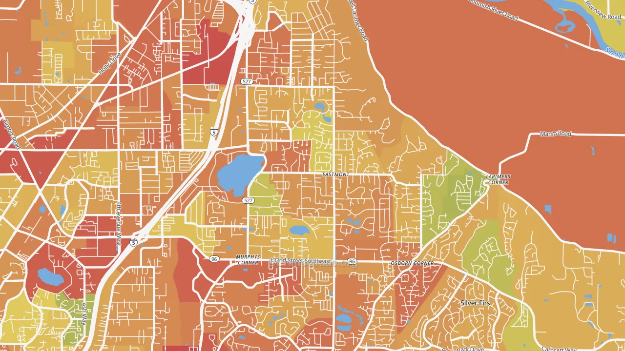 Silver Lake, Eastmont, WA Map of Drug-Related Crime Rates
