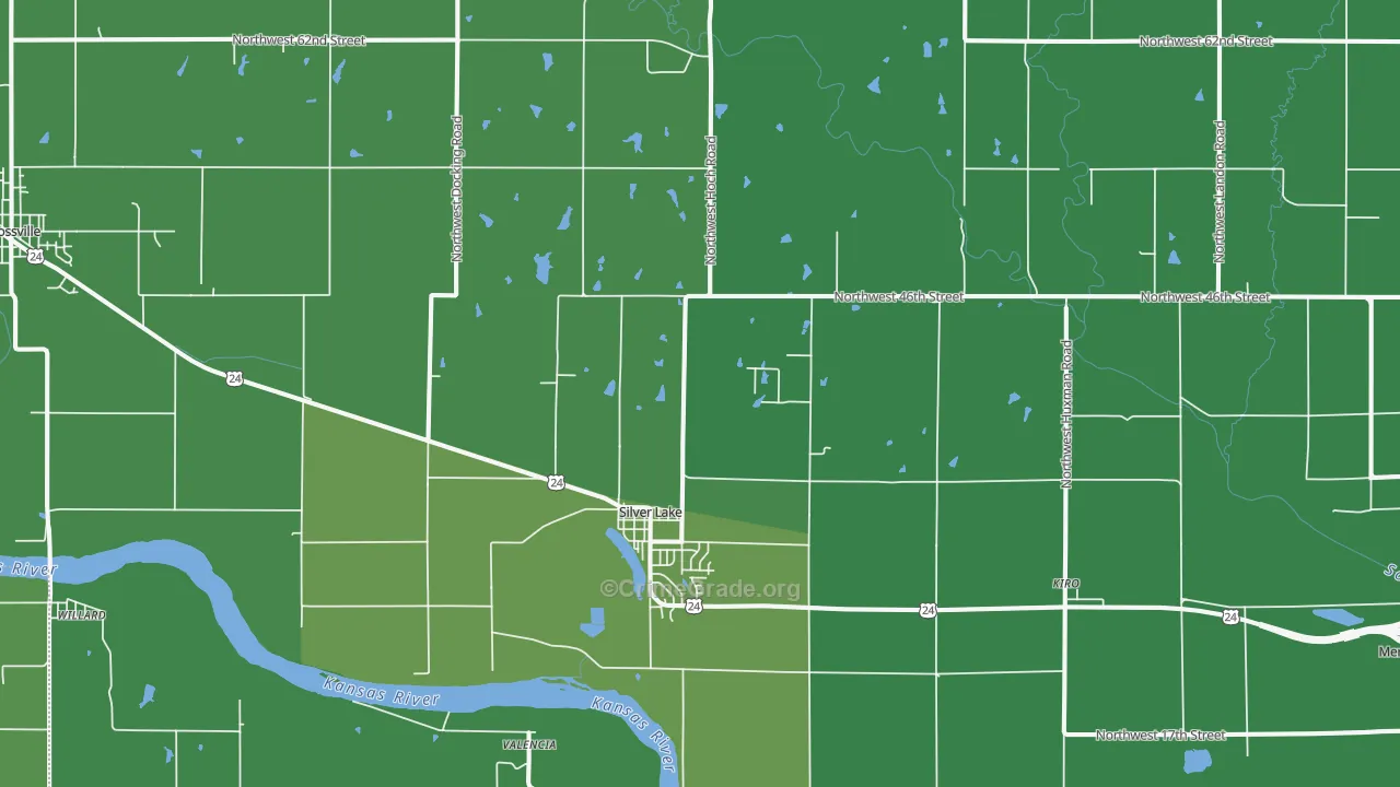 Silver Lake, KS Map of Drug-Related Crime Rates