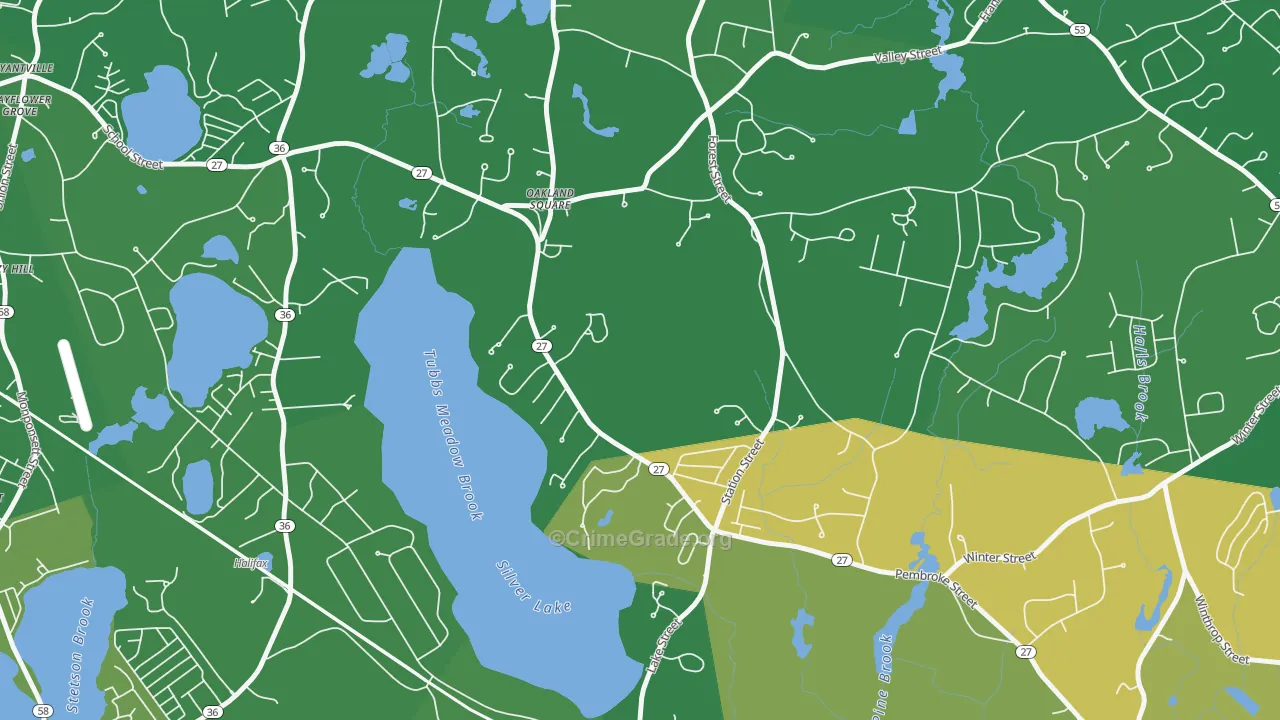 Silver Lake, MA Map of Drug-Related Crime Rates