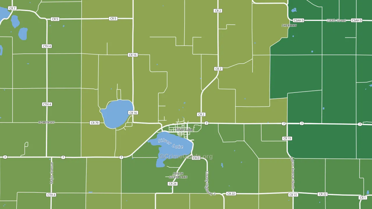Silver Lake, MN Map of Drug-Related Crime Rates