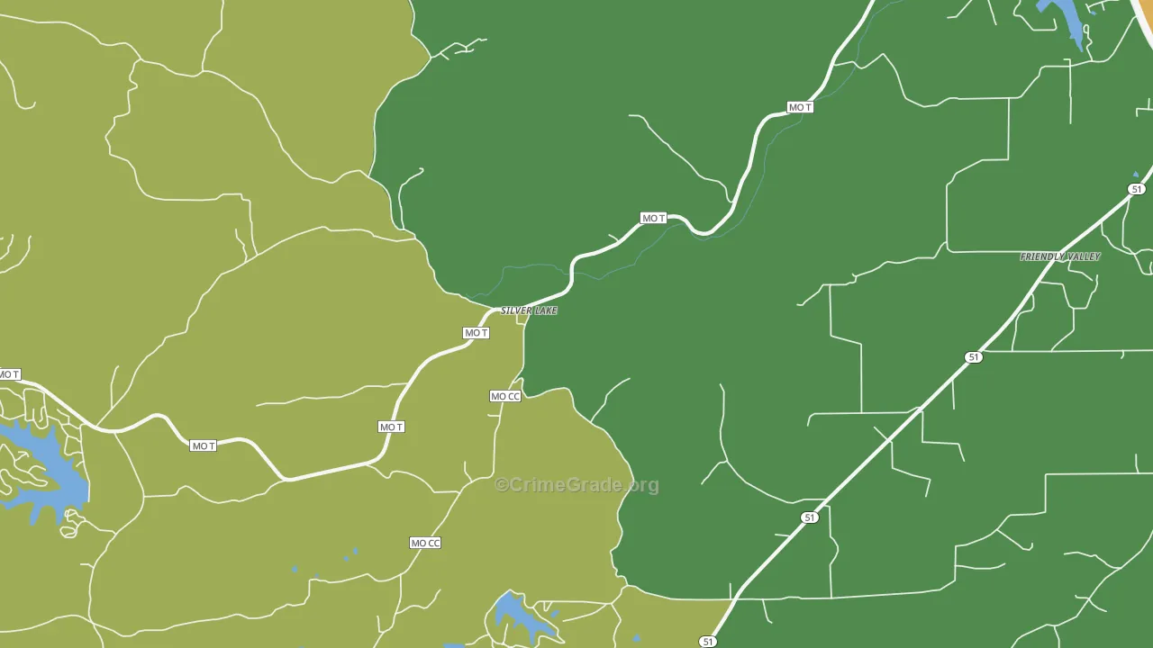 Silver Lake, MO Map of Drug-Related Crime Rates