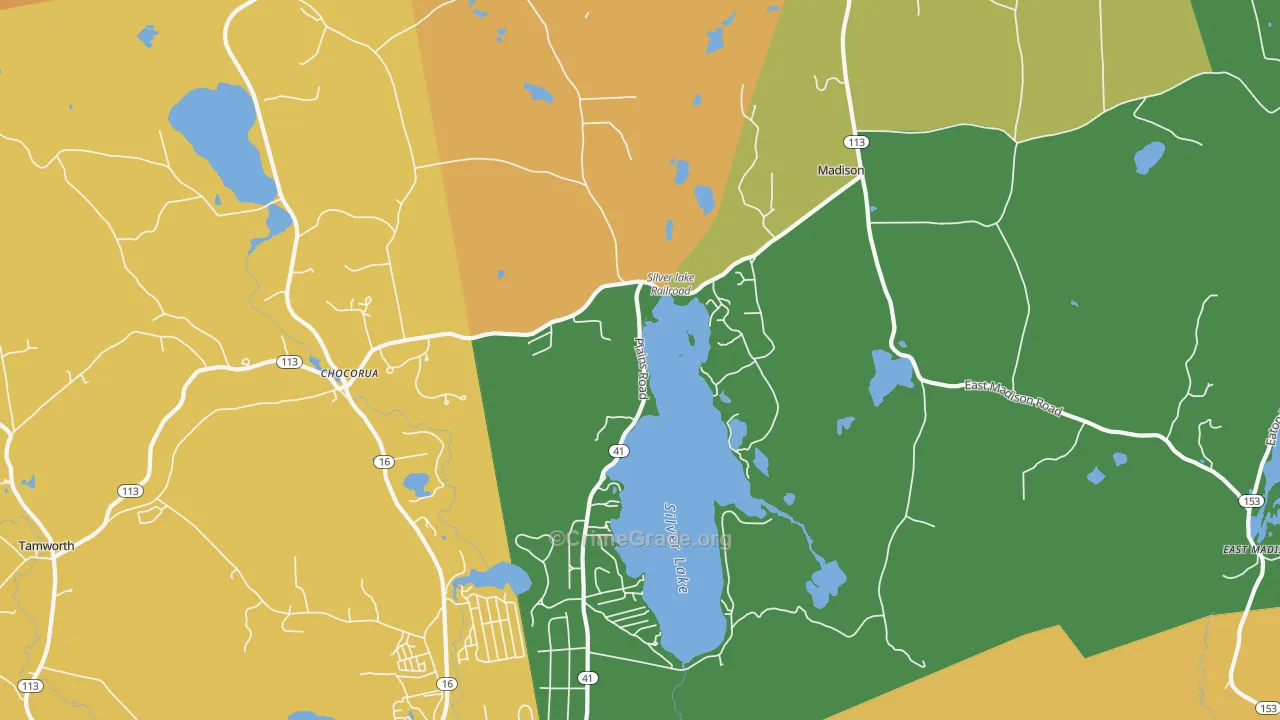 Silver Lake, NH Map of Drug-Related Crime Rates