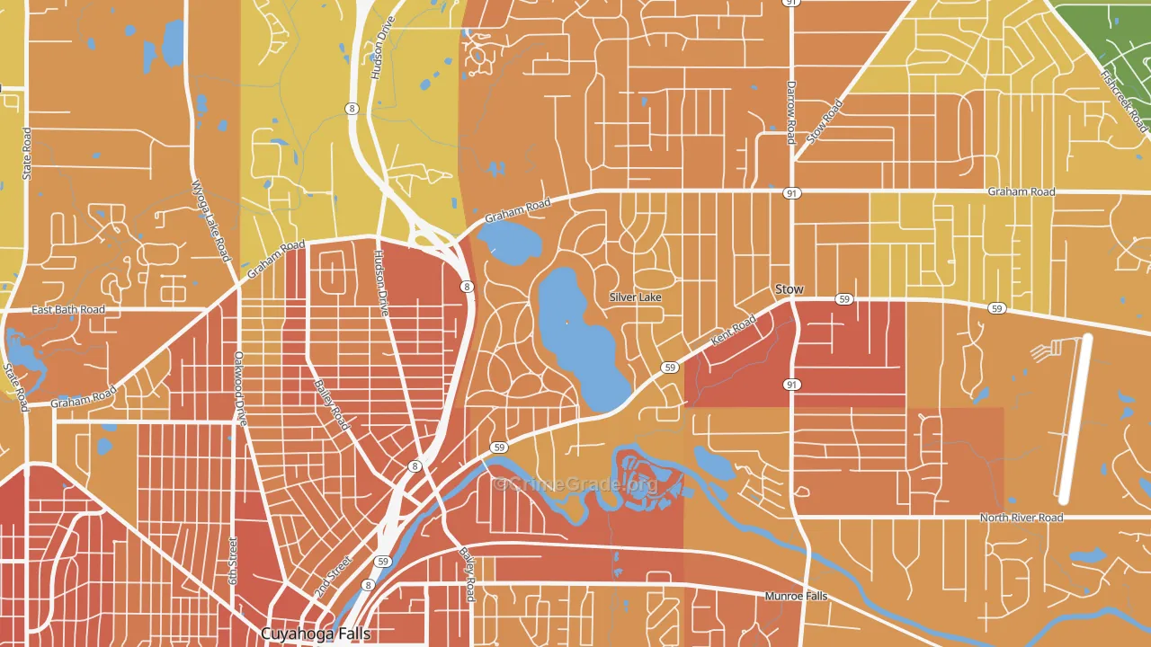 Silver Lake, OH Map of Drug-Related Crime Rates