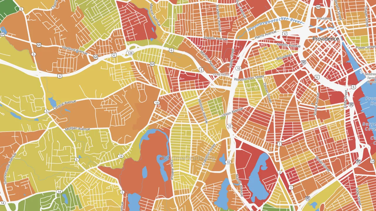 Silver Lake, Providence, RI Map of Drug-Related Crime Rates