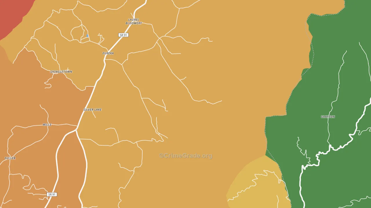 Silver Lake, TN Map of Drug-Related Crime Rates