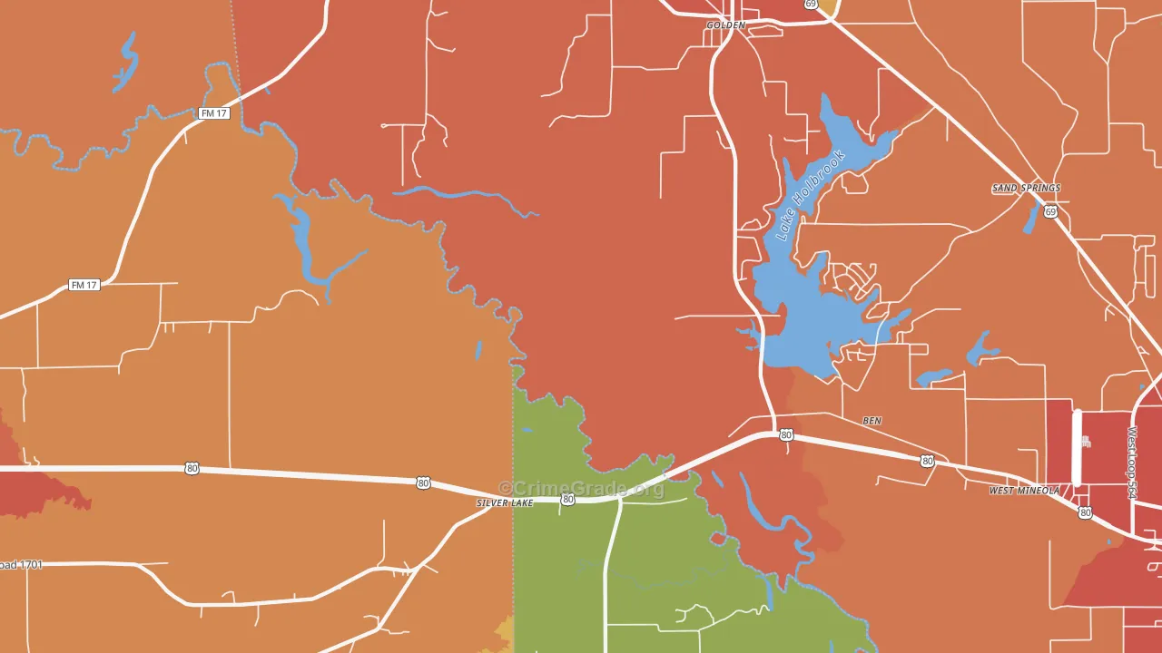 Silver Lake, TX Map of Drug-Related Crime Rates
