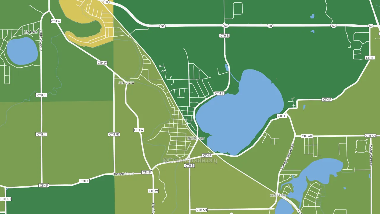 Silver Lake, WI Map of Drug-Related Crime Rates