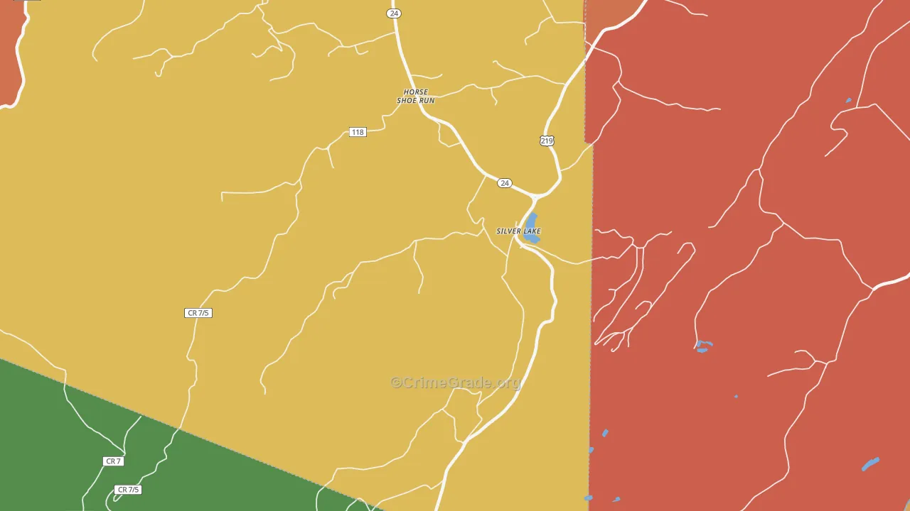 Silver Lake, WV Map of Drug-Related Crime Rates