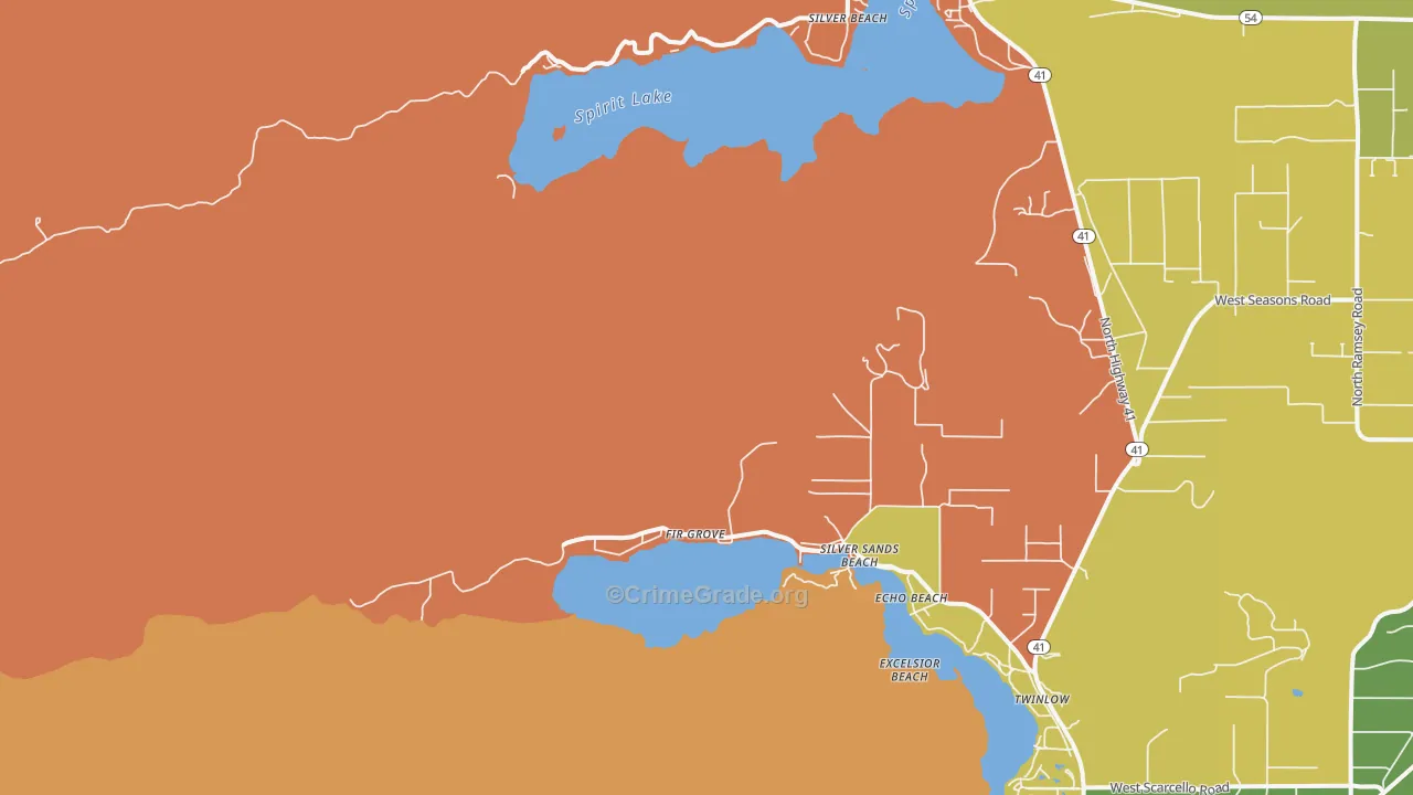 Silver Sands Beach, ID Map of Drug-Related Crime Rates