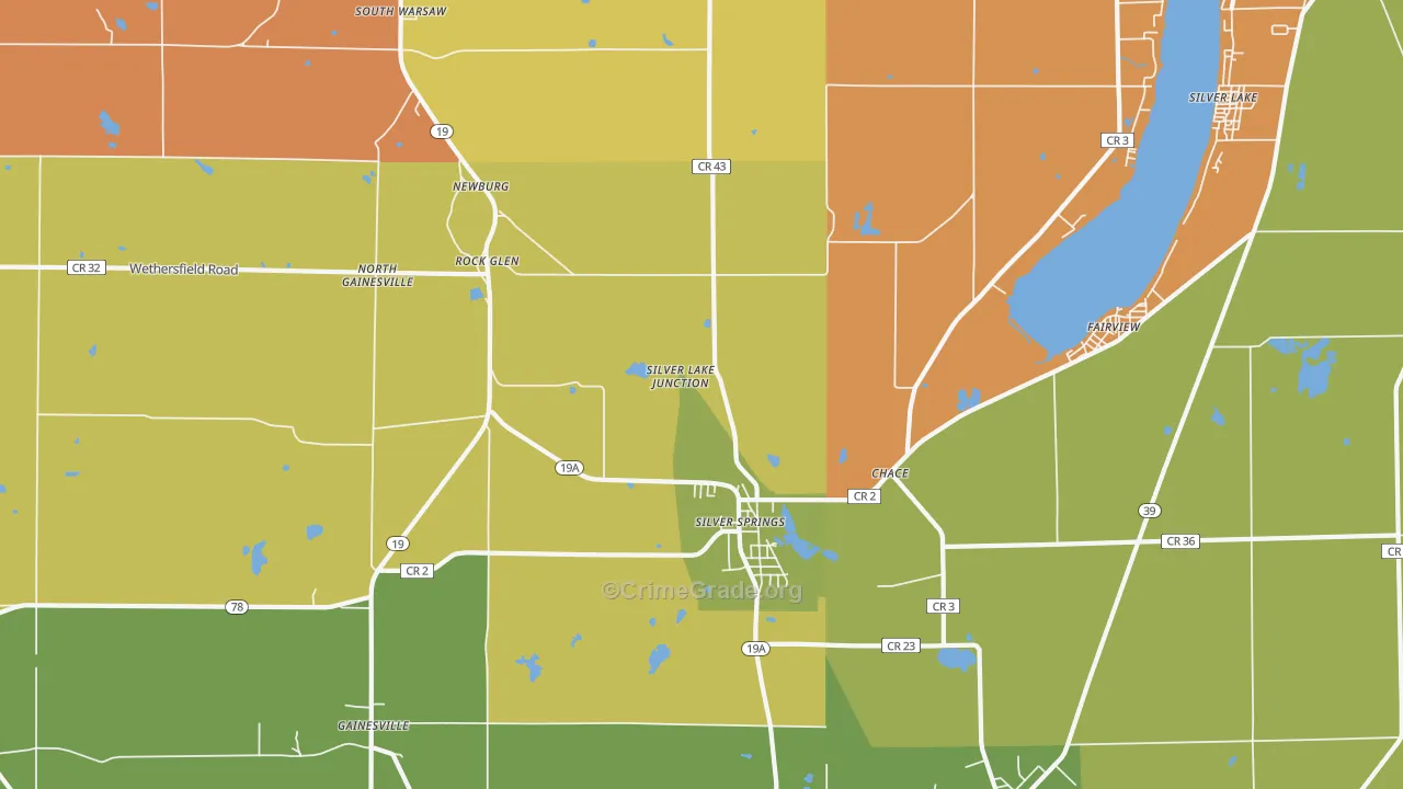 Silver Springs, NY Map of Drug-Related Crime Rates