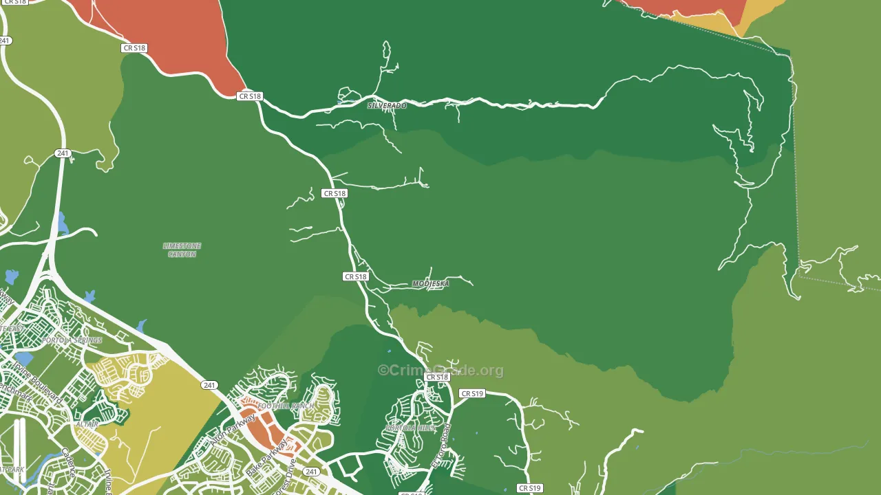 Silverado, CA Map of Drug-Related Crime Rates