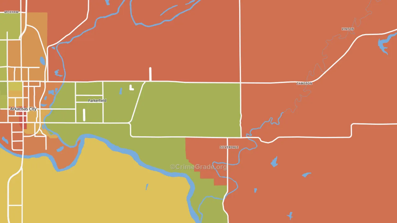 Silverdale, KS Map of Drug-Related Crime Rates