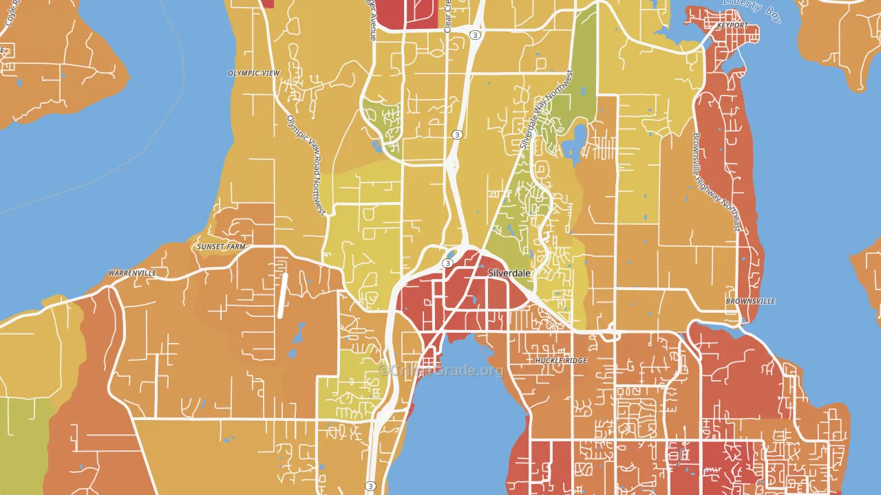 Silverdale, WA Map of Drug-Related Crime Rates
