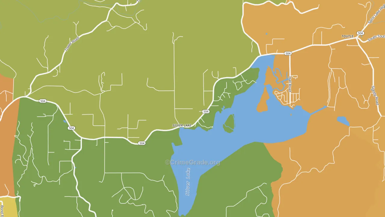 Silverlake, WA Map of Drug-Related Crime Rates