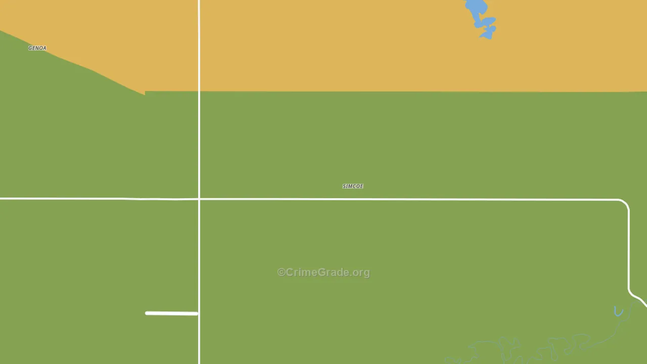 Simcoe, ND Map of Drug-Related Crime Rates